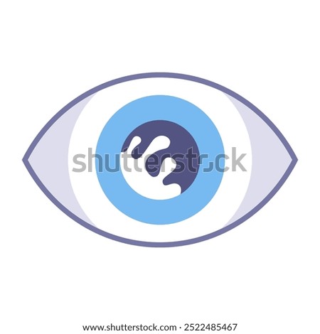 cataract icon on human eye. vision problems