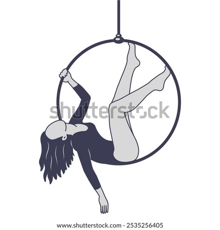 Similar – Image, Stock Photo Flexible acrobatic girl sitting on bed