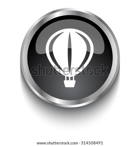 White Air Balloon symbol on black web button