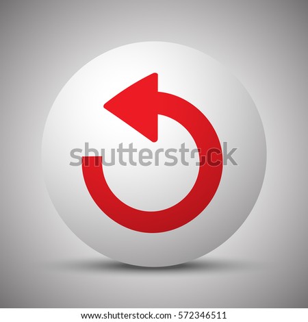 Red Undo icon on white sphere