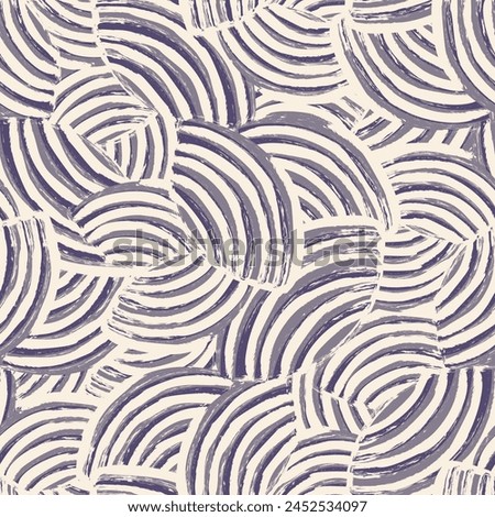 Seamless abstract geometric pattern of random arcuate stripes.
