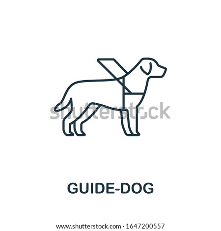 Guide-Dog icon. Simple line element Guide-Dog symbol for templates, web design and infographics