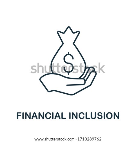 Financial Inclusion icon. Creative simple symbol from fintech collection. Line Financial Inclusion icon for templates, web design and infographics