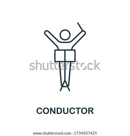 Conductor icon from music collection. Simple line Conductor icon for templates, web design and infographics