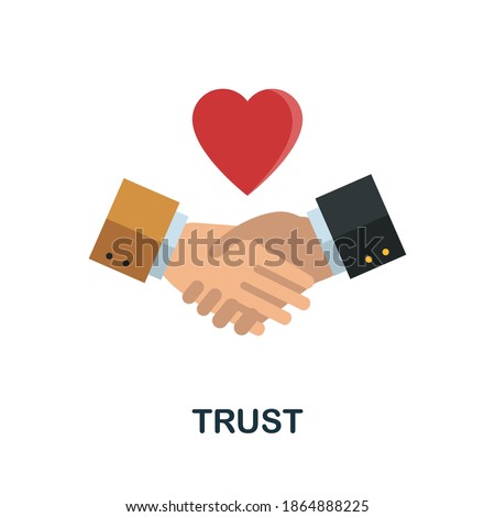 Trust flat icon from reputation management collection. Simple line element Trust symbol for templates, web design and infographics