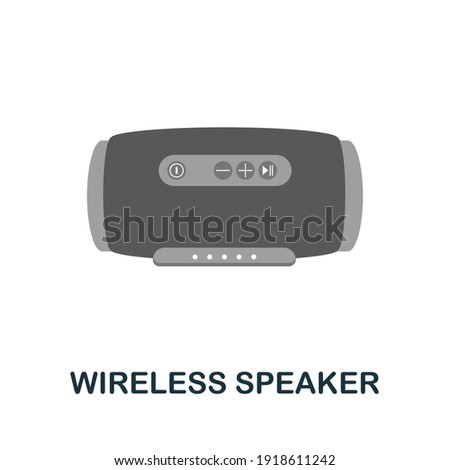 Wireless Speaker flat icon. Color simple element from phone accessories collection. Creative Wireless Speaker icon for web design, templates, infographics and more