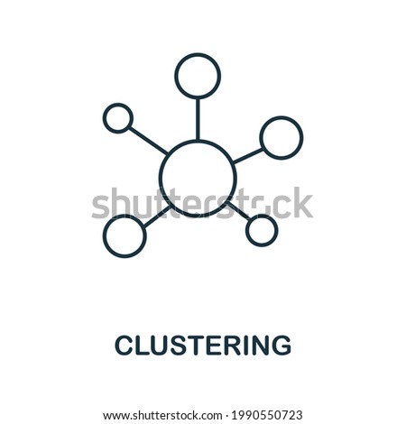 Clustering line icon. Creative outline design from artificial intelligence icons collection. Thin clustering icon for infographics and banner