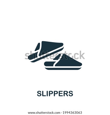 Slippers icon. Monochrome simple element from sauna collection. Creative Slippers icon for web design, templates, infographics and more