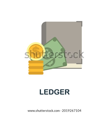 Ledger flat icon. Colored sign from cryptocurrency collection. Creative Ledger icon illustration for web design, infographics and more