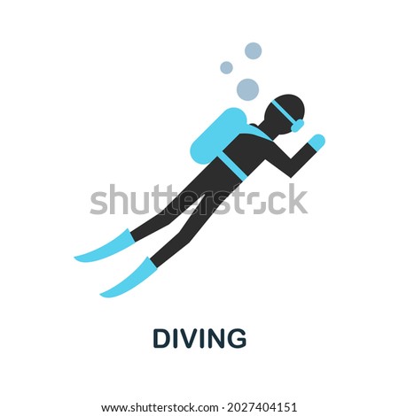 Diving flat icon. Colored sign from excursions collection. Creative Diving icon illustration for web design, infographics and more