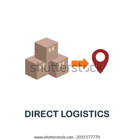 Direct Logistics flat icon. Simple sign from logistics collection. Creative Direct Logistics icon illustration for web design, infographics and more