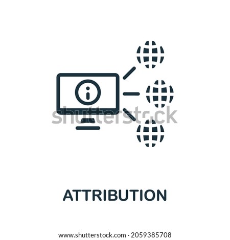 Attribution icon. Monochrome sign from affiliate marketing collection. Creative Attribution icon illustration for web design, infographics and more