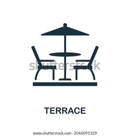 Terrace icon. Monochrome sign from balcony collection. Creative Terrace icon illustration for web design, infographics and more