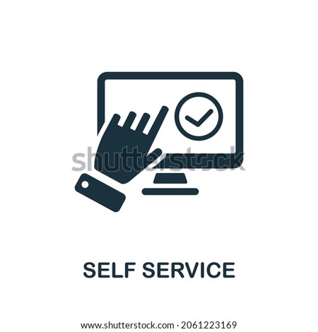 Self Service icon. Monochrome sign from customer relationship collection. Creative Self Service icon illustration for web design, infographics and more