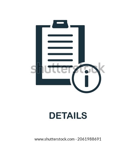 Details icon. Monochrome sign from graphic design collection. Creative Details icon illustration for web design, infographics and more