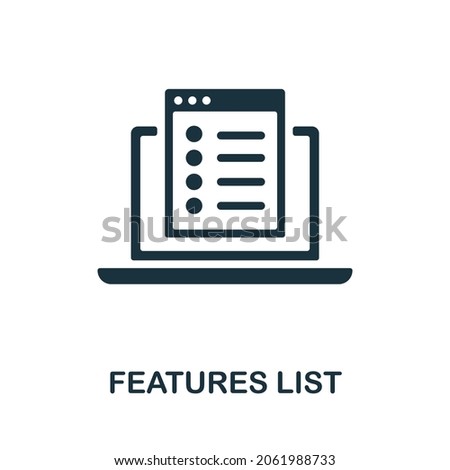 Features List icon. Monochrome sign from graphic design collection. Creative Features List icon illustration for web design, infographics and more Stock foto © 