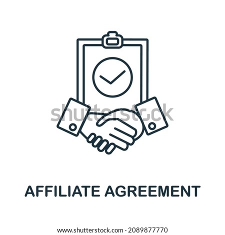 Affiliate Agreement icon. Line element from affiliate marketing collection. Linear Affiliate Agreement icon sign for web design, infographics and more. ストックフォト © 