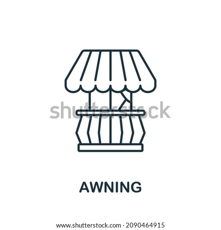 Awning icon. Line element from balcony collection. Linear Awning icon sign for web design, infographics and more.