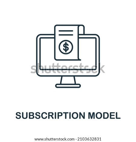 Subscription Model icon. Line element from content marketing collection. Linear Subscription Model icon sign for web design, infographics and more.