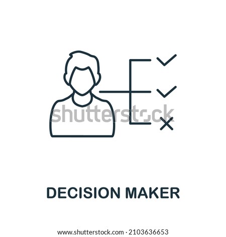 Decision Maker icon. Line element from corporate development collection. Linear Decision Maker icon sign for web design, infographics and more.