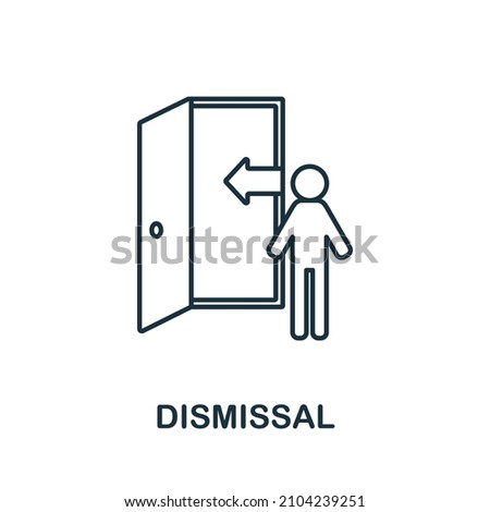 Dismissal icon. Line element from crisis collection. Linear Dismissal icon sign for web design, infographics and more.