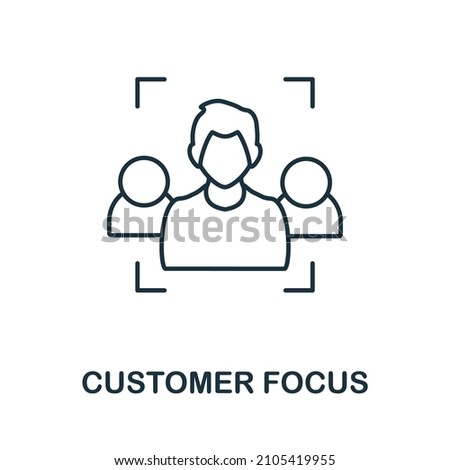 Customer Focus icon. Line element from digital transformation collection. Linear Customer Focus icon sign for web design, infographics and more.