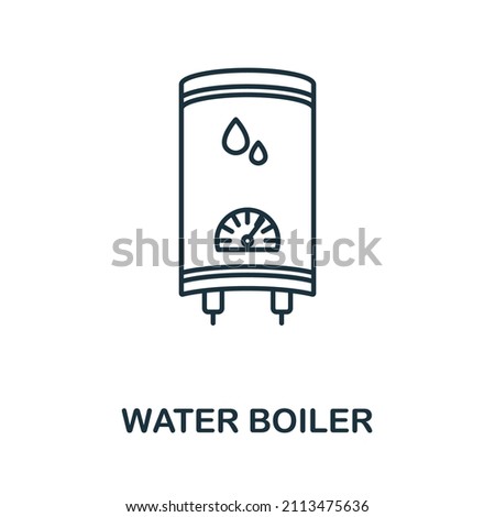 Water Boiler icon. Line element from machinery collection. Linear Water Boiler icon sign for web design, infographics and more.