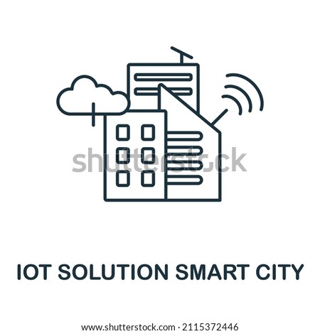 Smart City icon. Line element from iot solution collection. Linear Smart City icon sign for web design, infographics and more.