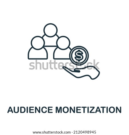 Audience Monetization icon. Line element from social media marketing collection. Linear Audience Monetization icon sign for web design, infographics and more.