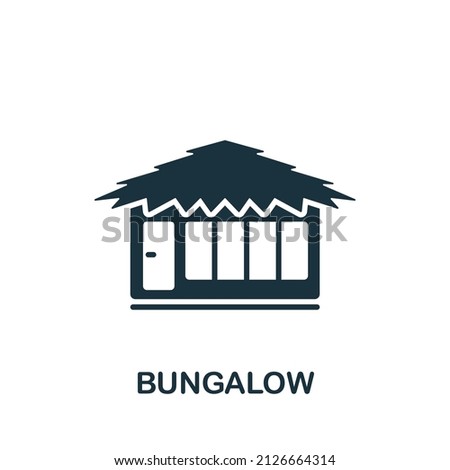 Bungalow icon. Monochrome simple icon for templates, web design and infographics