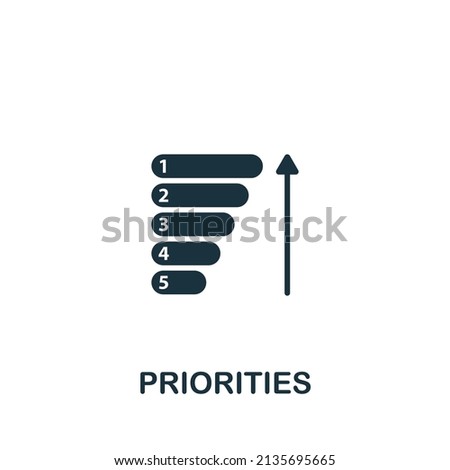 Priorities icon. Monochrome simple icon for templates, web design and infographics