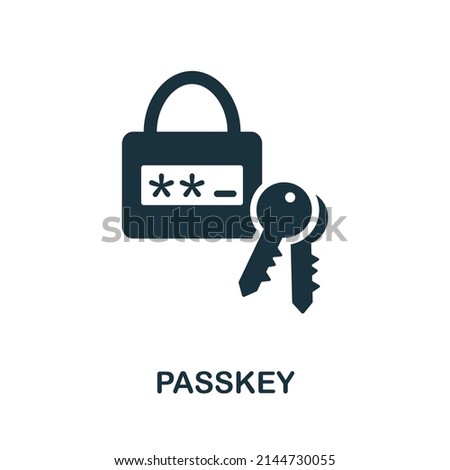 Passkey flat icon. Colored element sign from internet security collection. Flat Passkey icon sign for web design, infographics and more.