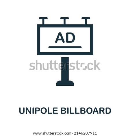 Unipole Billboard flat icon. Colored element sign from outdoor advertising collection. Flat Unipole Billboard icon sign for web design, infographics and more.