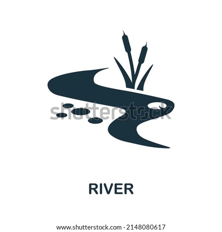 River icon. Monochrome simple River icon for templates, web design and infographics