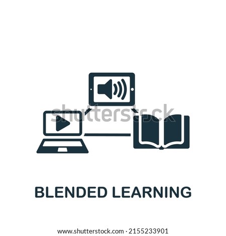 Blended Learning icon. Monochrome simple E-Learning icon for templates, web design and infographics Foto d'archivio © 