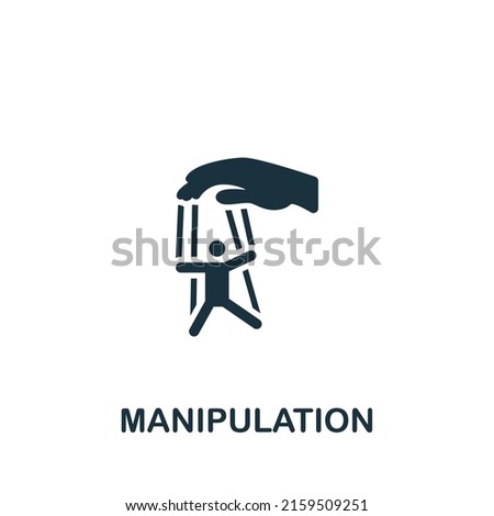 Manipulation icon. Monochrome simple Personality icon for templates, web design and infographics