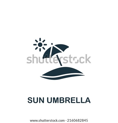 Sun Umbrella icon. Monochrome simple Summer icon for templates, web design and infographics