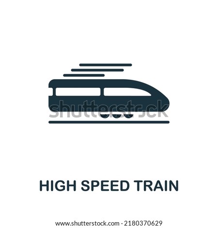 High Speed Train icon. Monochrome simple line Future Technology icon for templates, web design and infographics