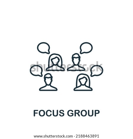 Focus Group icon. Monochrome simple Digital Marketing icon for templates, web design and infographics