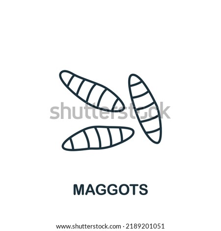 Maggots icon. Monochrome simple Fishing icon for templates, web design and infographics