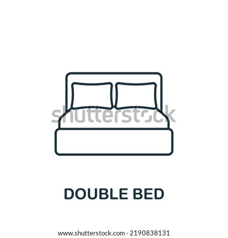 Double Bed icon. Line simple Interior Furniture icon for templates, web design and infographics