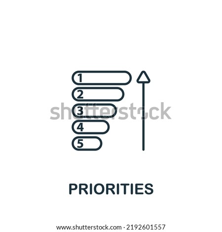 Priorities icon. Line simple icon for templates, web design and infographics