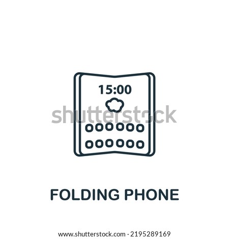 Folding Phone icon. Line simple icon for templates, web design and infographics Foto stock © 