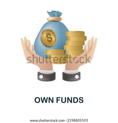 Own Funds icon. 3d illustration from banking collection. Creative Own Funds 3d icon for web design, templates, infographics and more