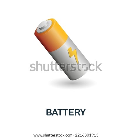 Battery icon. 3d illustration from ecology and energy collection. Creative Battery 3d icon for web design, templates, infographics and more