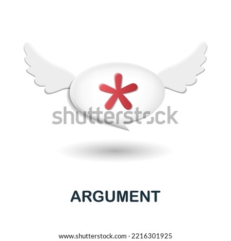 Argument icon. 3d illustration from discussion collection. Creative Argument 3d icon for web design, templates, infographics and more