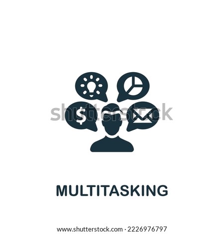 Multitasking icon. Monochrome simple Project Management icon for templates, web design and infographics