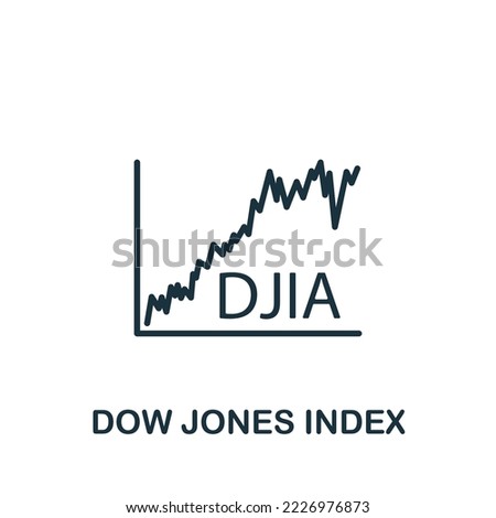 Dow Jones Index icon. Monochrome simple Policy icon for templates, web design and infographics