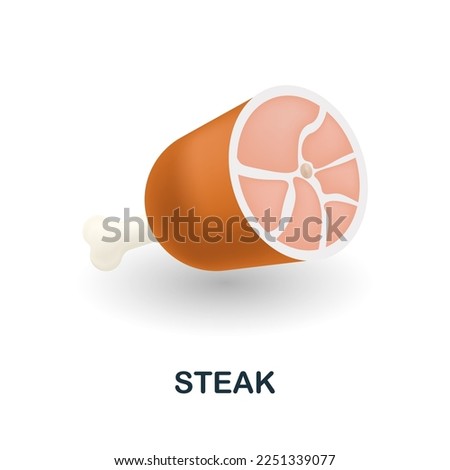 Steak icon. 3d illustration from food market collection. Creative Steak 3d icon for web design, templates, infographics and more