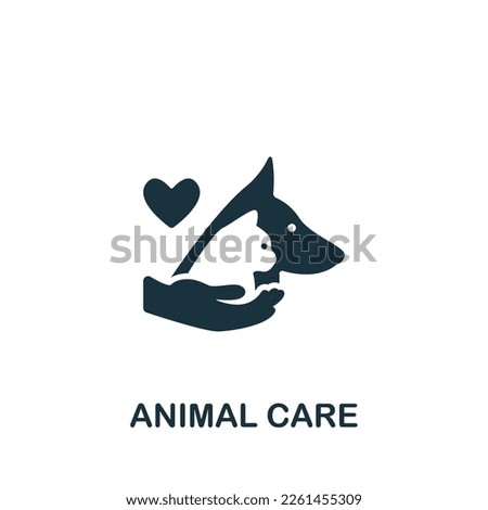 Animal care icon. Monochrome simple sign from donation collection. Animal care icon for logo, templates, web design and infographics.